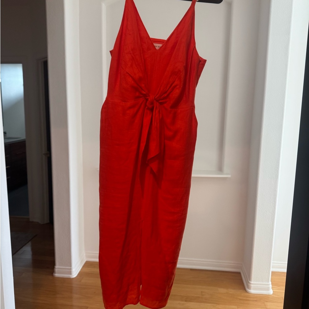 Elegant Orange Midi Dress - Picture 5 of 8